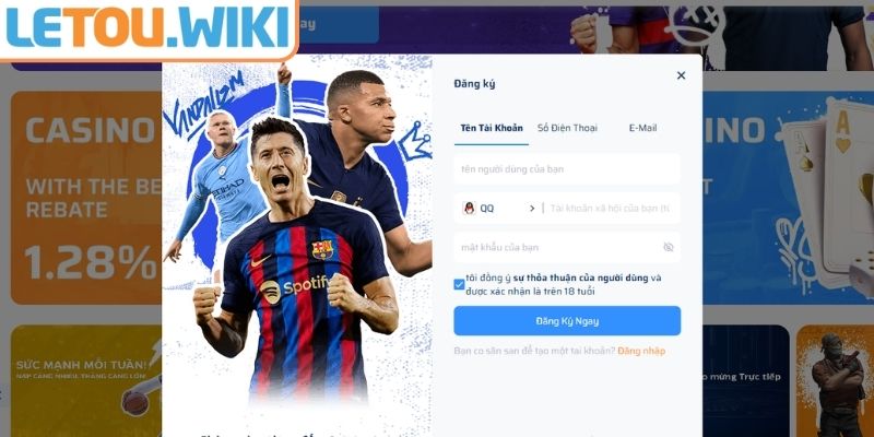 Khai báo dữ liệu đăng ký LETOU theo yêu cầu