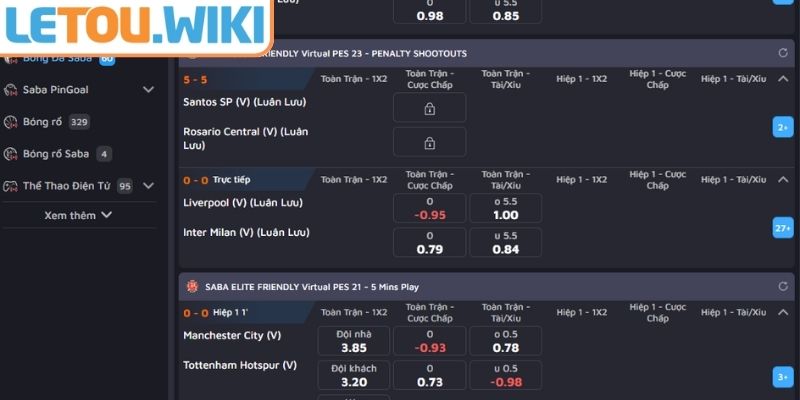 Danh mục kèo phổ biến tại sảnh dành cho anh em